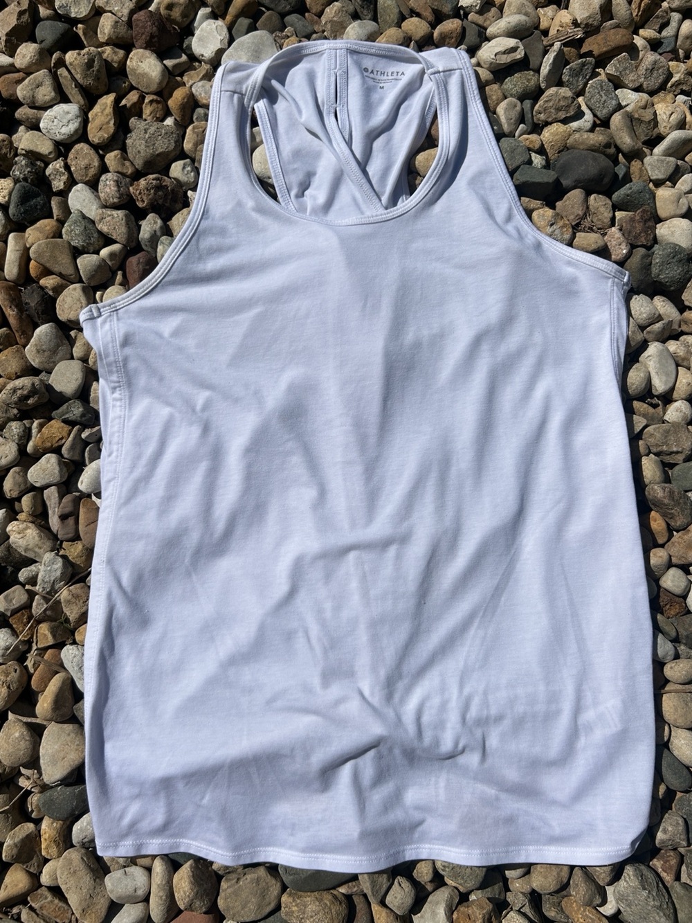 Athleta Essence Vital Tie Back Tank Top 
Color: White 
Size: Medium